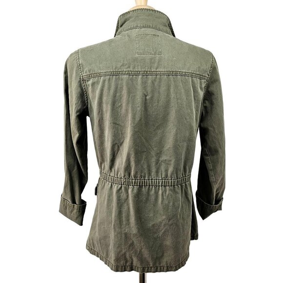 Cat & Jack Girls Military Style Jacket Snap Close Emoji Patch 4 Pocket XL Green - Picture 4 of 11